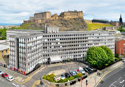 Argyle House with Edinburgh Castle Behind