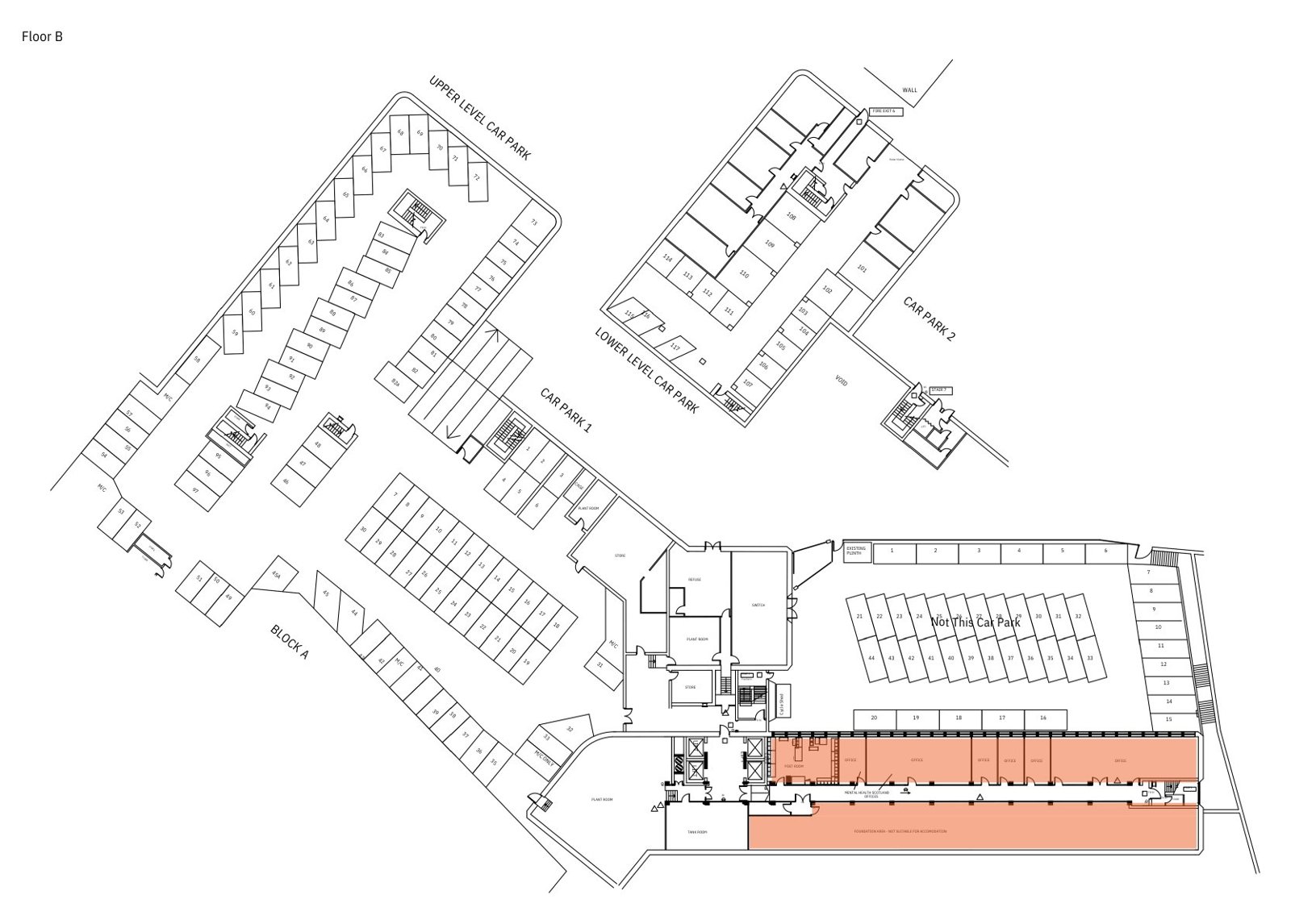 Level B floor plan, Argyle House